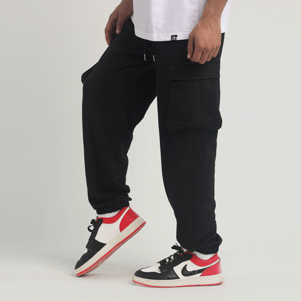 Black Cargo Trousers 1