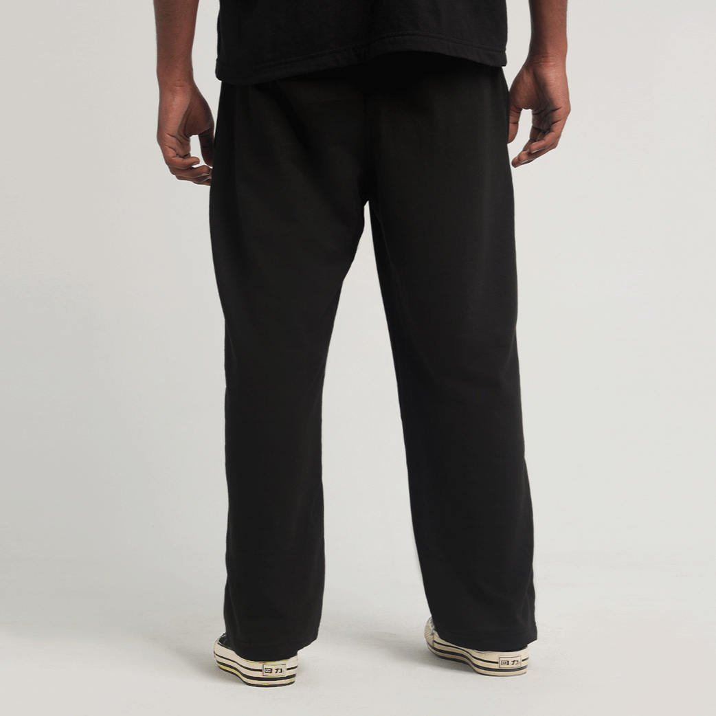 Black Wide Leg Trousers With Front Seam 2