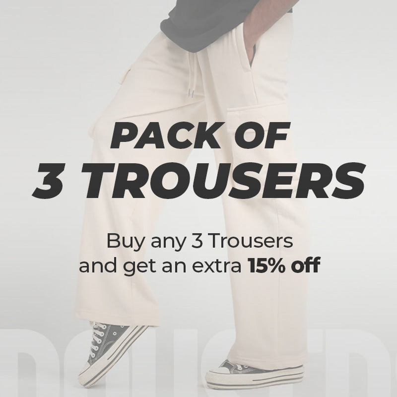 Bundle Pack of Any 3 Trousers (Flat 15% Off)