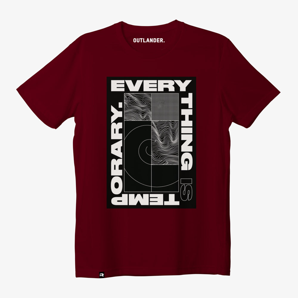 Everything is Temporary T-shirt - Maroon