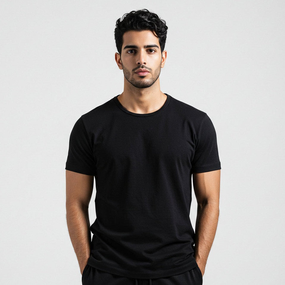 Montage - Slim Fit Black T-shirt