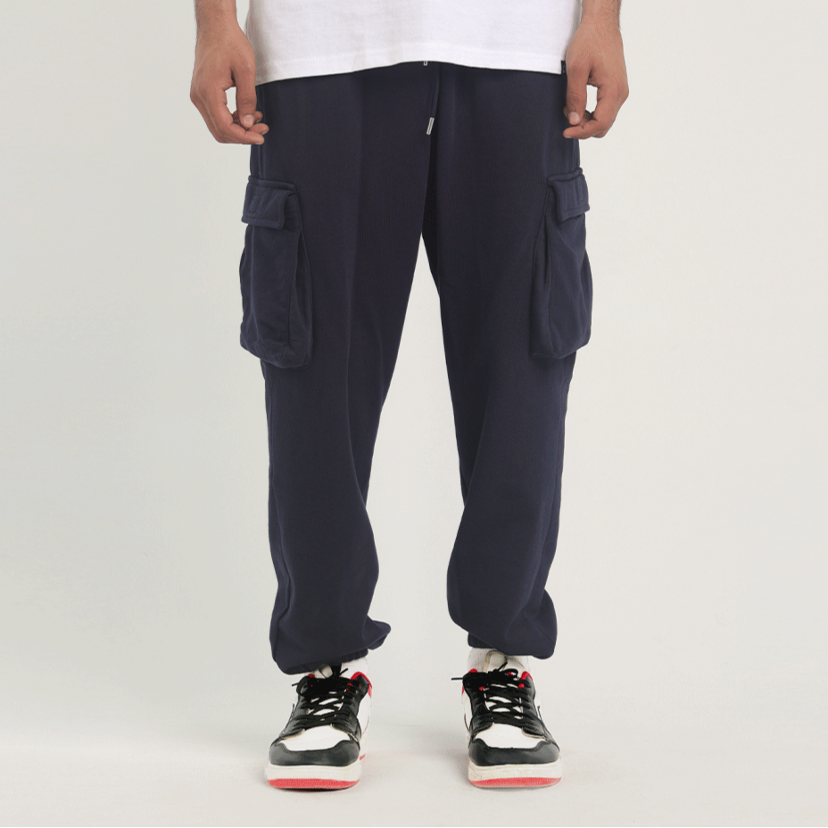 Navy Blue Cargo Trousers