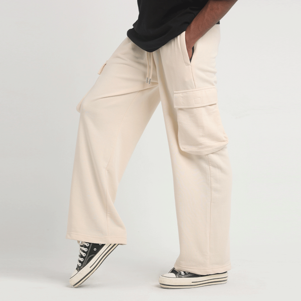 Off White Wide Leg Cargo Trousers 2