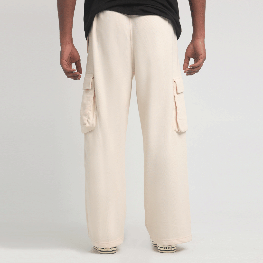Off White Wide Leg Cargo Trousers 3