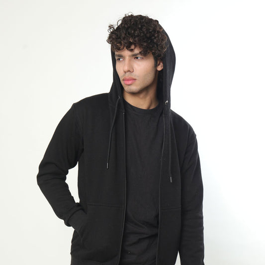 Zipper Black Hoodie