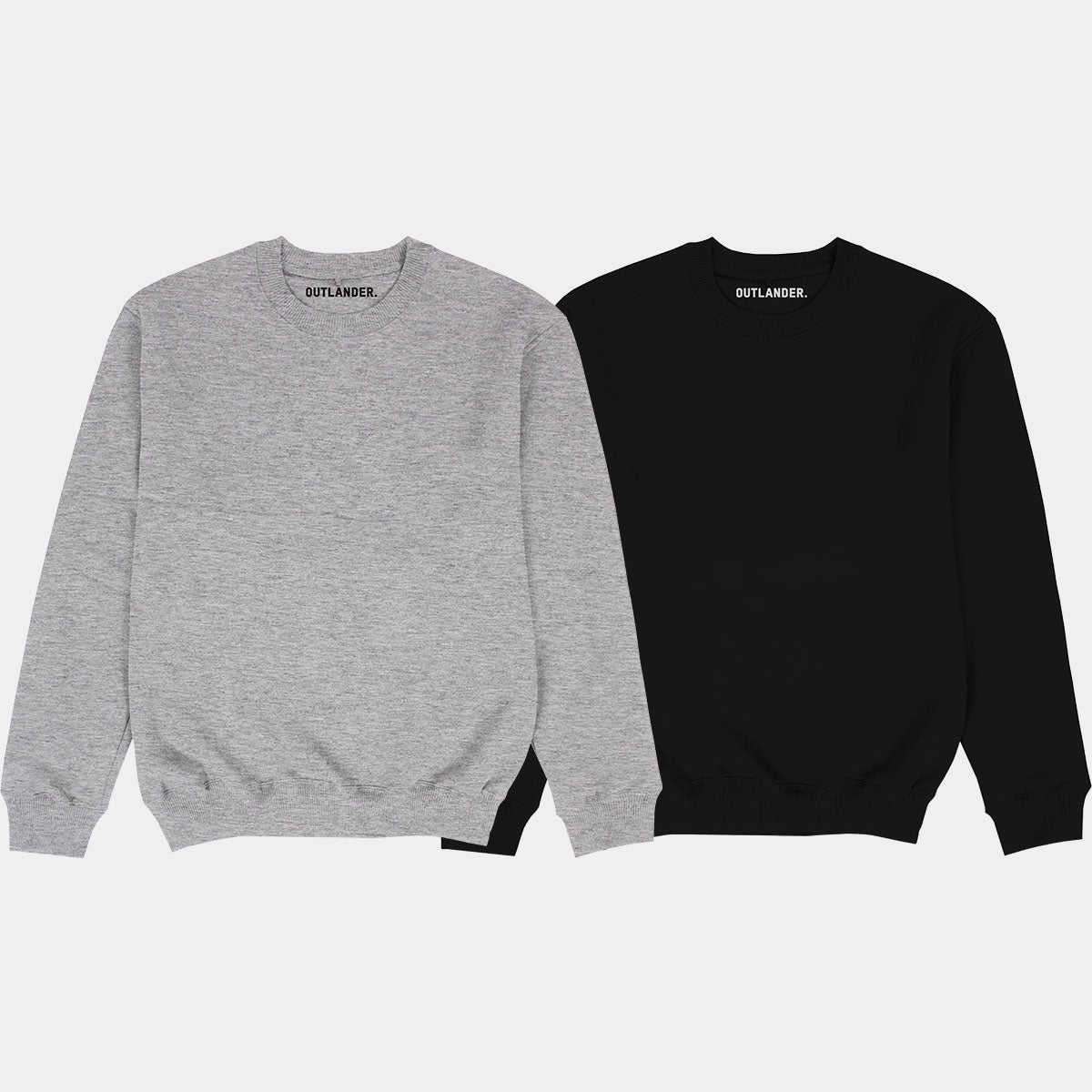 Basic 2 Pack Sweatshirts (Black, Grey)