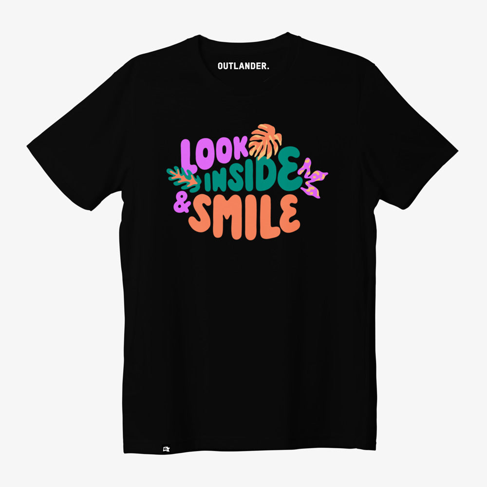Look Inside & Smile T-shirt - Black
