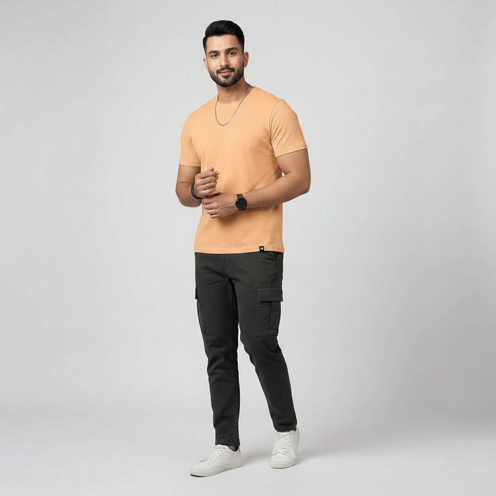 Slim Fit Peach T-shirt