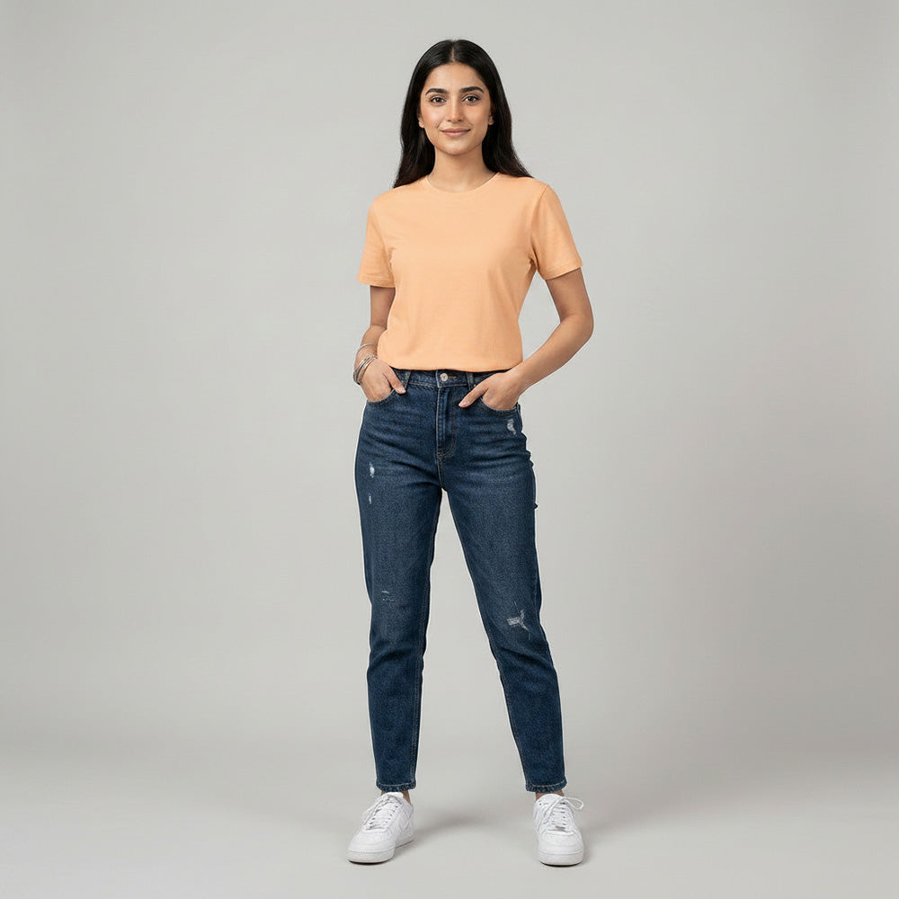 Slim Fit Peach T-shirt