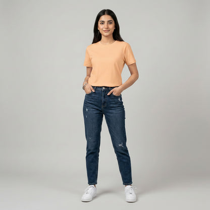 Slim Fit Peach T-shirt