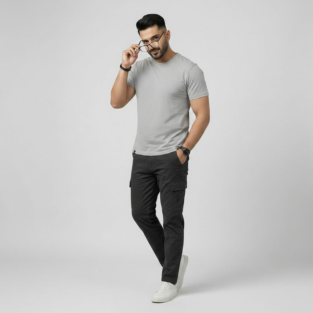 Slim Fit Silver Grey T-shirt